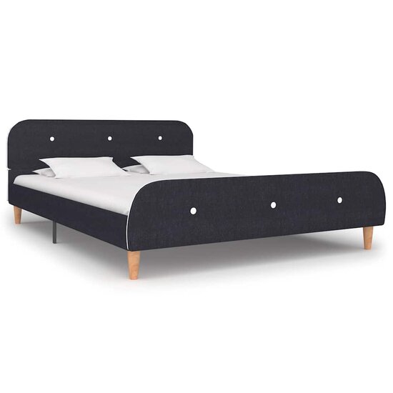 Bedframe Zonder Matras Stof 135 x 190 cm Donkergrijs