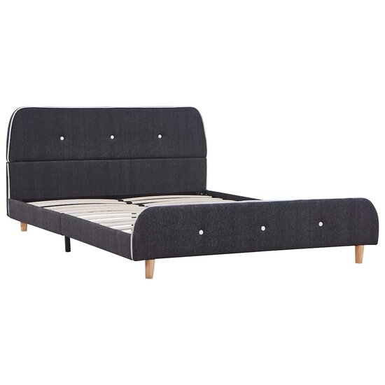 Bedframe Zonder Matras Stof 135 x 190 cm Donkergrijs