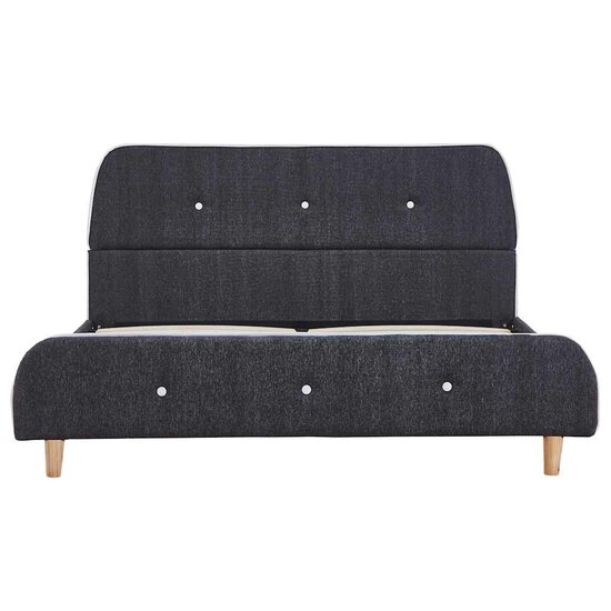Bedframe Zonder Matras Stof 135 x 190 cm Donkergrijs