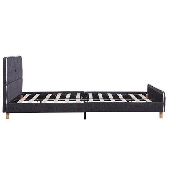 Bedframe Zonder Matras Stof 135 x 190 cm Donkergrijs