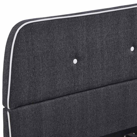 Bedframe Zonder Matras Stof 135 x 190 cm Donkergrijs