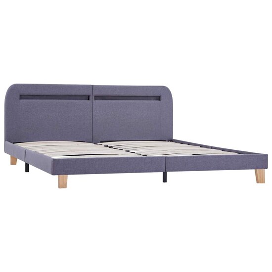 Bedframe Met Led Zonder Matras Stof 150 x 200 cm Lichtgrijs