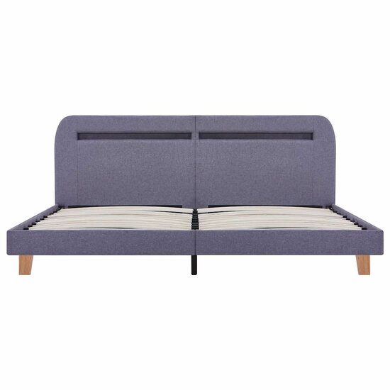 Bedframe Met Led Zonder Matras Stof 150 x 200 cm Lichtgrijs
