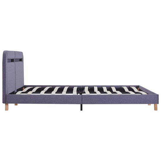 Bedframe Met Led Zonder Matras Stof 150 x 200 cm Lichtgrijs