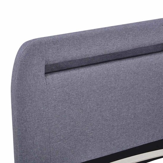 Bedframe Met Led Zonder Matras Stof 150 x 200 cm Lichtgrijs