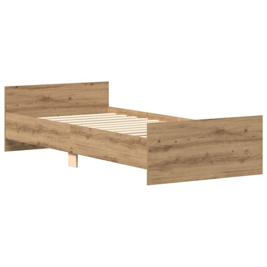 Bedframe Zonder Matras Spaanplaat Artisanaal Eikenkleurig 90 x 200 cm