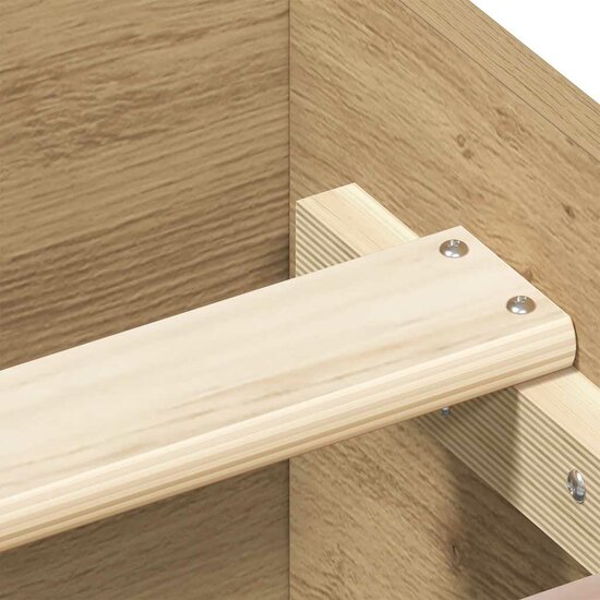 Bedframe Zonder Matras Spaanplaat Artisanaal Eikenkleurig 90 x 200 cm
