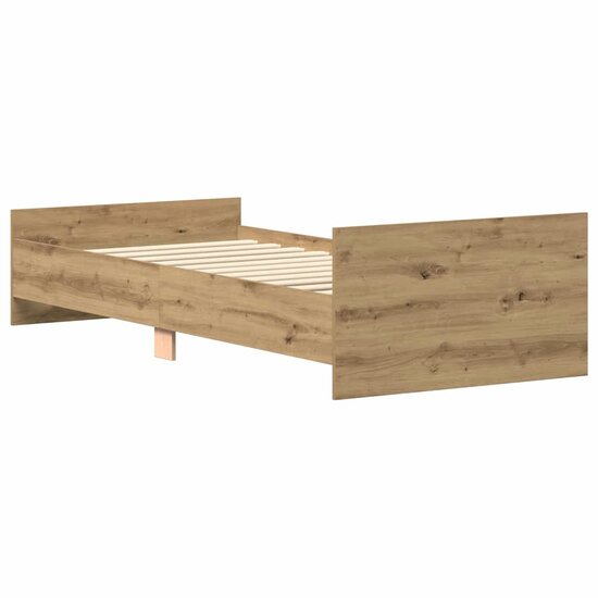 Bedframe Zonder Matras Spaanplaat Artisanaal Eikenkleurig 100 x 200 cm