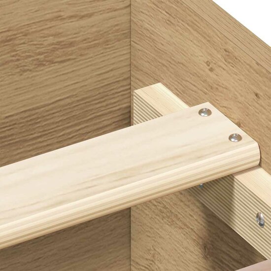 Bedframe Zonder Matras Spaanplaat Artisanaal Eikenkleurig 100 x 200 cm