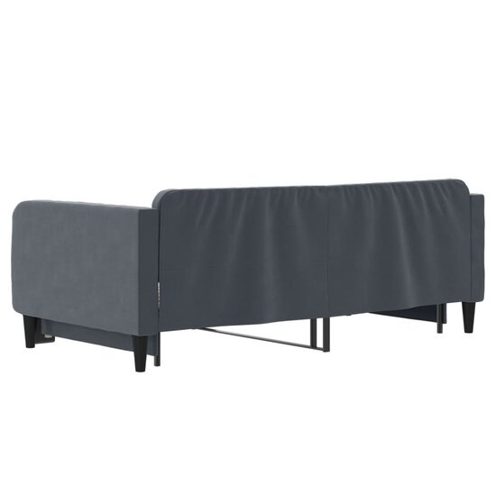 Slaapbank Fluweel Donkergrijs 90 x 190 cm met onderschuifbed