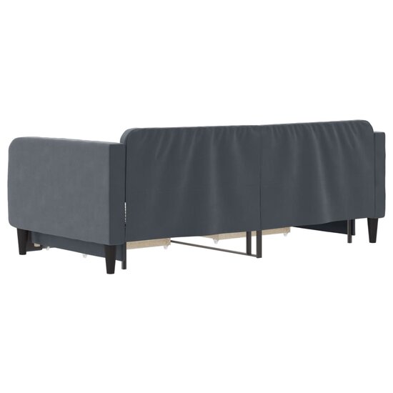 Slaapbank onderschuifbed en lades 90x190 cm fluweel donkergrijs