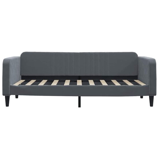 Slaapbank Fluweel 90 x 190 cm Donkergrijs