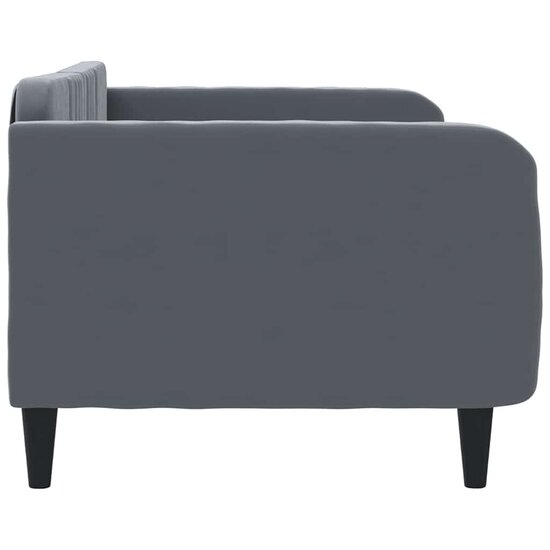 Slaapbank Fluweel 90 x 190 cm Donkergrijs