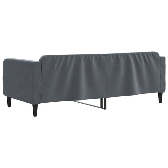 Slaapbank Fluweel 90 x 190 cm Donkergrijs