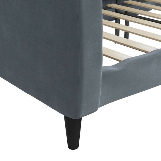 Slaapbank Fluweel 90 x 190 cm Donkergrijs