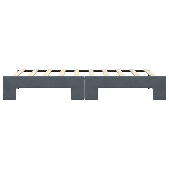 Slaapbank met onderschuifbed 90x190 cm fluweel donkergrijs