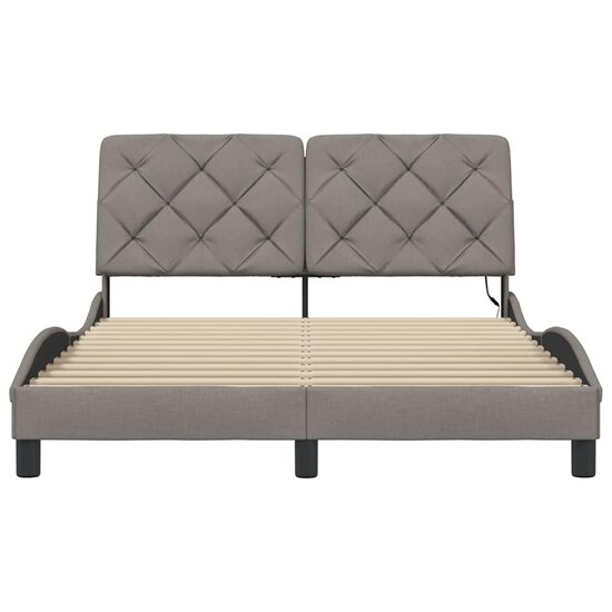 Bedframe Met Led Zonder Matras Stof 140 x 190 cm Taupe