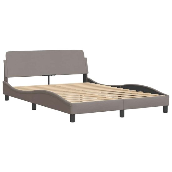 Bedframe Met Led Zonder Matras Stof 140 x 190 cm Taupe