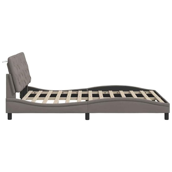 Bedframe Met Led Zonder Matras Stof 140 x 190 cm Taupe