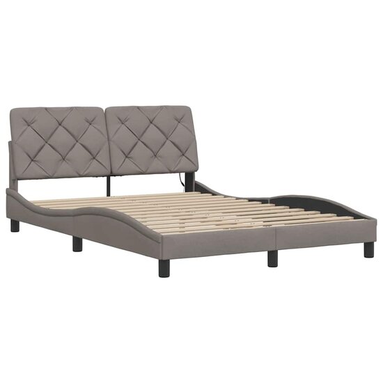 Bedframe Met Led Zonder Matras Stof 140 x 190 cm Taupe