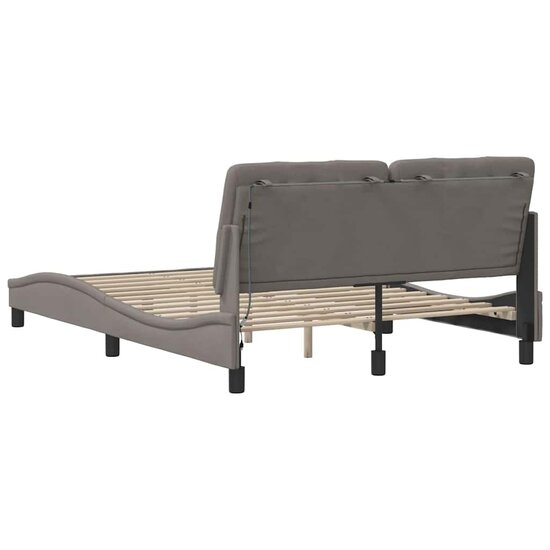 Bedframe Met Led Zonder Matras Stof 140 x 190 cm Taupe