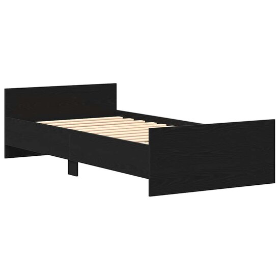 Bedframe Zonder Matras Spaanplaat Kleurig Zwart Eiken 75 x 190 cm