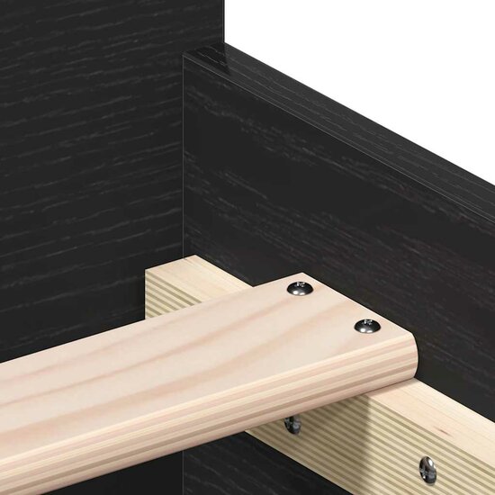 Bedframe Zonder Matras Spaanplaat Kleurig Zwart Eiken 75 x 190 cm