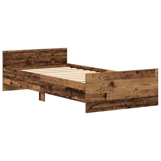 Bedframe Zonder Matras Spaanplaat Oud Hout 75 x 190 cm