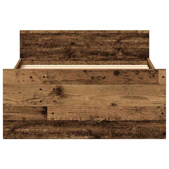 Bedframe Zonder Matras Spaanplaat Oud Hout 75 x 190 cm