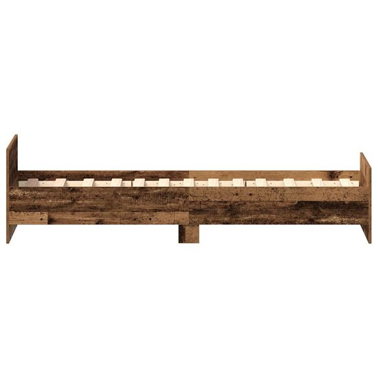 Bedframe Zonder Matras Spaanplaat Oud Hout 75 x 190 cm