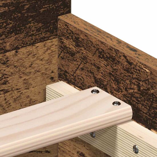Bedframe Zonder Matras Spaanplaat Oud Hout 75 x 190 cm