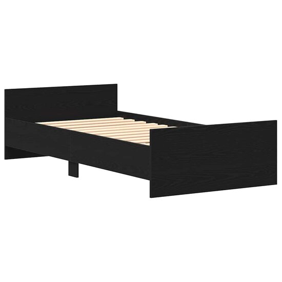 Bedframe Zonder Matras Spaanplaat Kleurig Zwart Eiken 100 x 200 cm