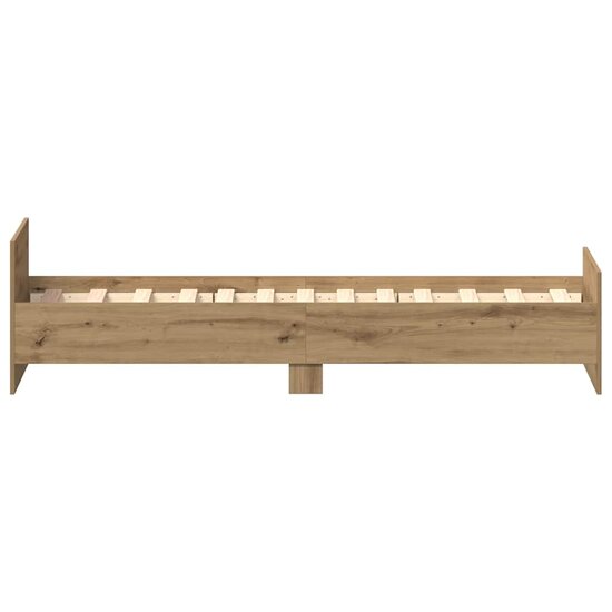 Bedframe Zonder Matras Spaanplaat Ambachtelijk Artisanaal Eikenkleurig 75 x 190 cm