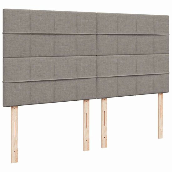Boxspring Met Matras Stof 200 x 200 cm Taupe
