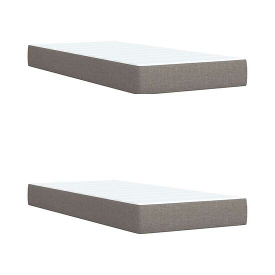 Boxspring Met Matras Stof 200 x 200 cm Taupe