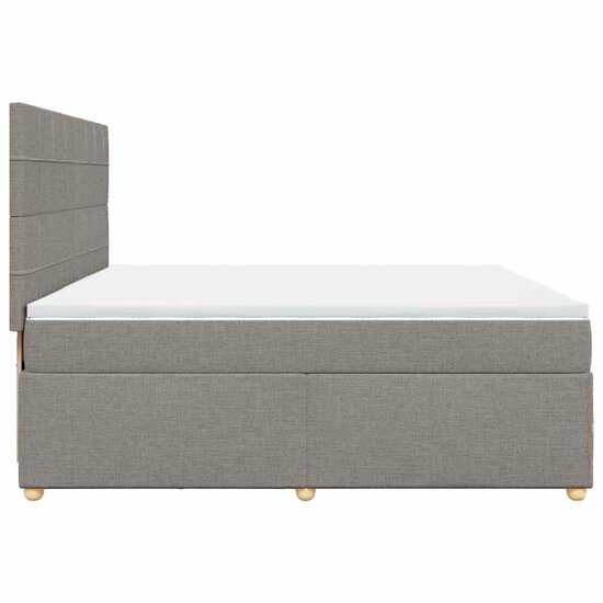 Boxspring Met Matras Stof 200 x 200 cm Taupe