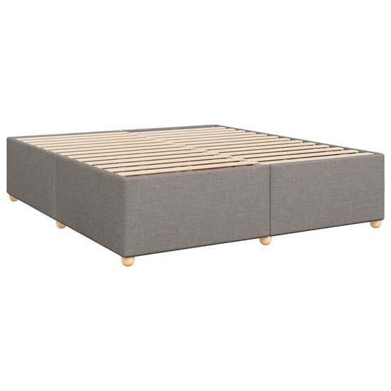 Boxspring Met Matras Stof 200 x 200 cm Taupe