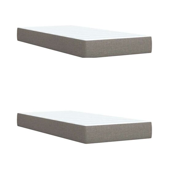 Boxspring Met Matras Stof 200 x 200 cm Taupe
