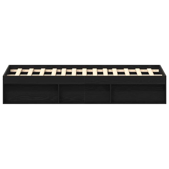 Bedframe Zonder Matras Bewerkt Hout Kleur Zwart Eiken 150 x 200 cm