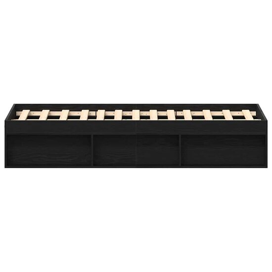 Bedframe Zonder Matras Bewerkt Hout Kleur Zwart Eiken 120 x 190 cm