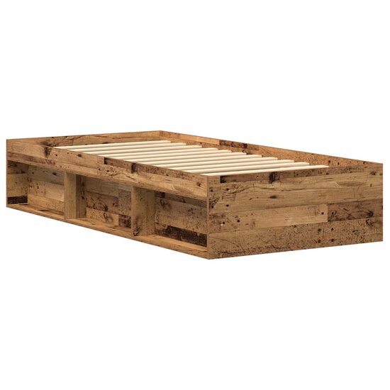 Bedframe Zonder Matras Spaanplaat Oud Hout 75 x 190 cm