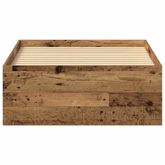 Bedframe Zonder Matras Spaanplaat Oud Hout 75 x 190 cm