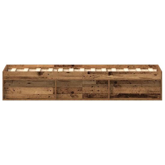 Bedframe Zonder Matras Spaanplaat Oud Hout 75 x 190 cm