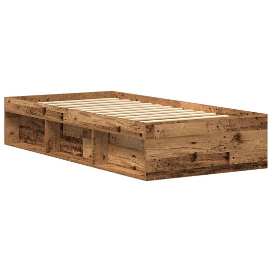 Bedframe Zonder Matras Spaanplaat Oud Hout 75 x 190 cm