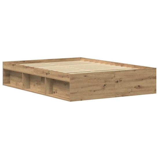 Bedframe Zonder Matras Spaanplaat Artisanaal Eikenkleurig 135 x 190 cm