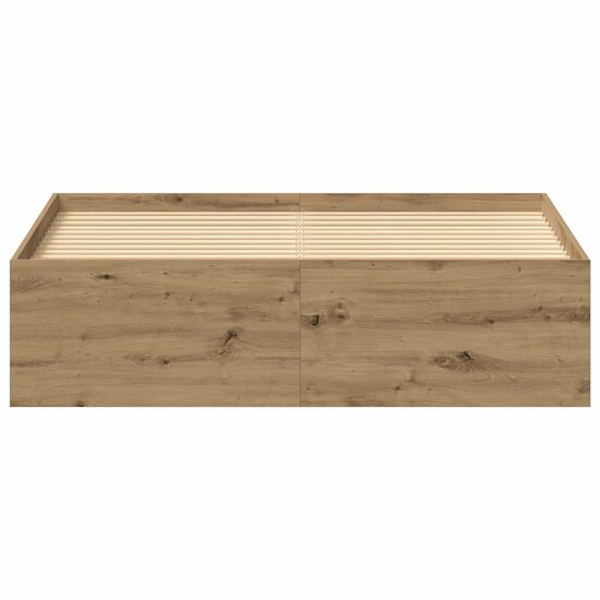 Bedframe Zonder Matras Spaanplaat Artisanaal Eikenkleurig 135 x 190 cm
