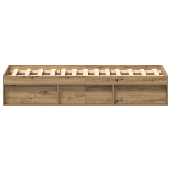 Bedframe Zonder Matras Spaanplaat Artisanaal Eikenkleurig 135 x 190 cm