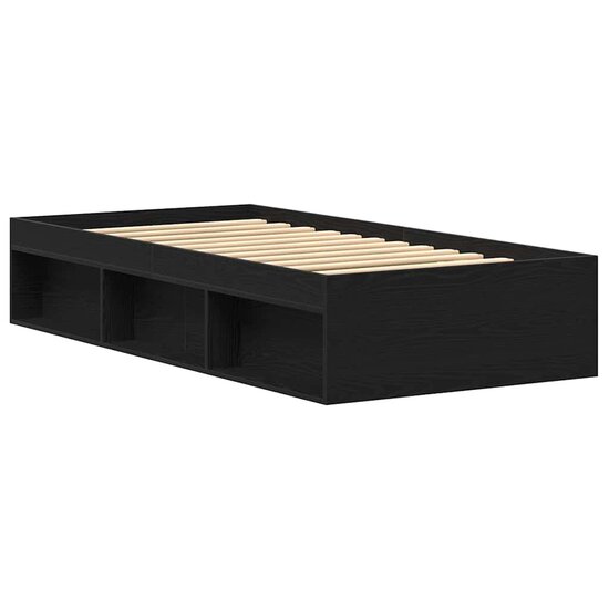 Bedframe zonder matras 90x200 cm spaanplaat zwart eikenkleurig