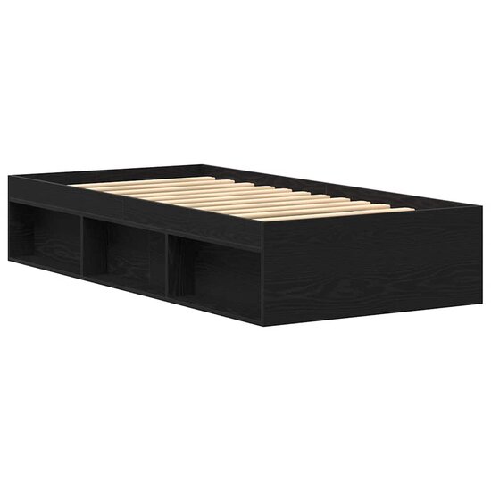 Bedframe zonder matras 90x200 cm spaanplaat zwart eikenkleurig