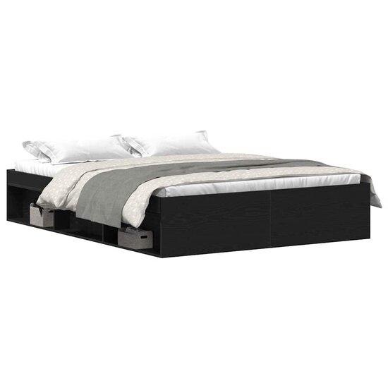 Bedframe zonder matras 160x200 cm bewerkt hout zwart eikenkleur